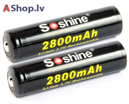 18650 3.7V 2800mAh SOSHINE Aizsargātās Lādējamās baterijas