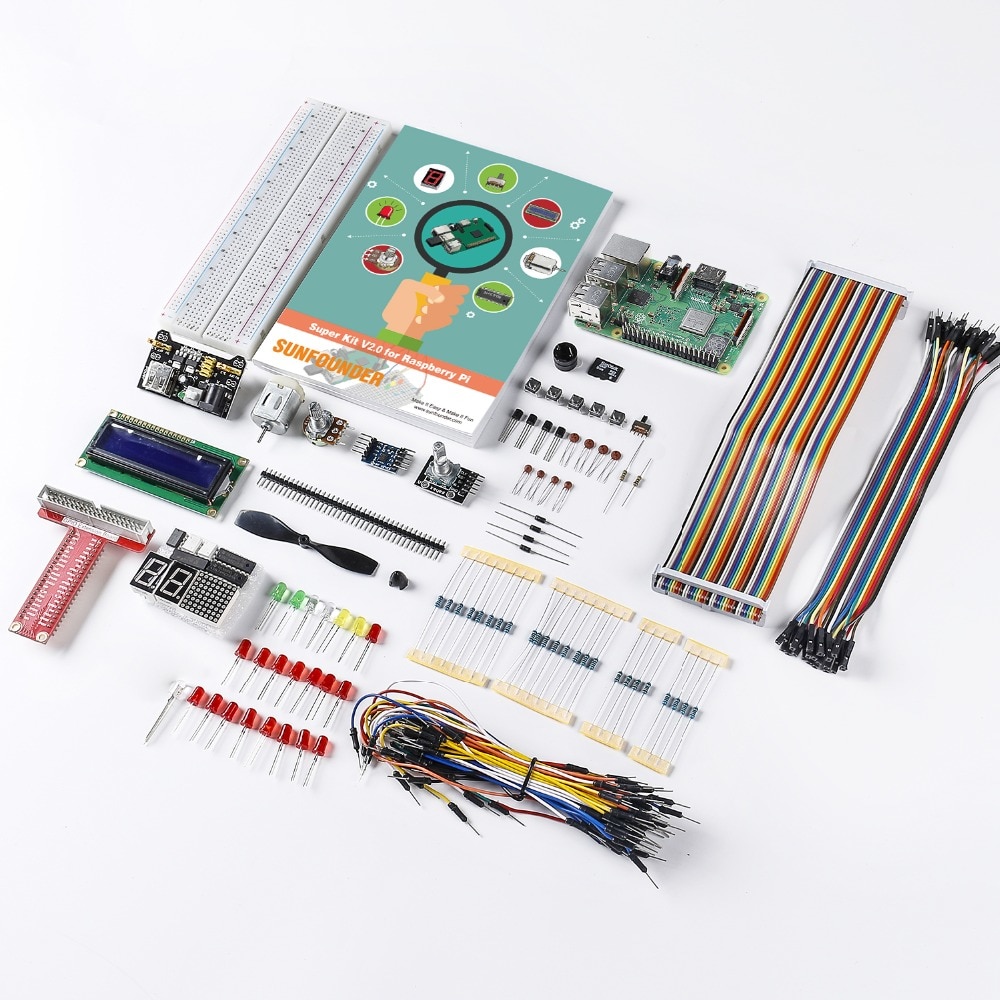 SunFounder Raspberry Pi 3 Model B+ Starter Kit include TFT Card + Raspberry Pi 3B+ + GPIO Extension Board + Manual