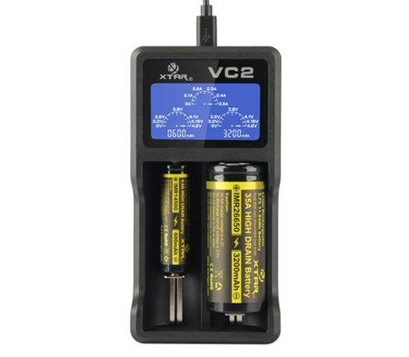 18650, 3.6, 3.7V lādētajs - Testeris, pārbauda īsto 18650 baterijas kapacitāti XTAR VC2