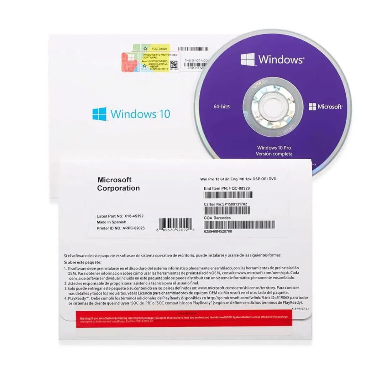 MICROSOFT Windows 10 PRO  GGK  x64/x32  ENG