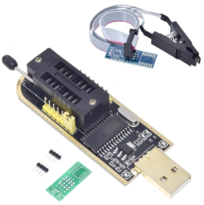 čipu programmators USB, programmer EEPROM 93CXX, 25CXX, 24CXX, CH341A