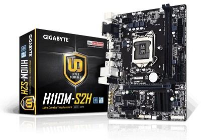 Mainboard | GIGABYTE | Intel H110 Express | LGA1151 | MicroATX | 2xPCI-Express 1x | 1xPCI-Express 16x | Memory DDR4 | Memory slots 2 | 1x15pin D-sub | 1xDVI | 1xHDMI | 1xAudio-In | 1xAudio-Out | 1xMicrophone | 4xUSB 2.0 | 2xUSB 3.0 | 2xPS/2 | 1xRJ45 | GA-