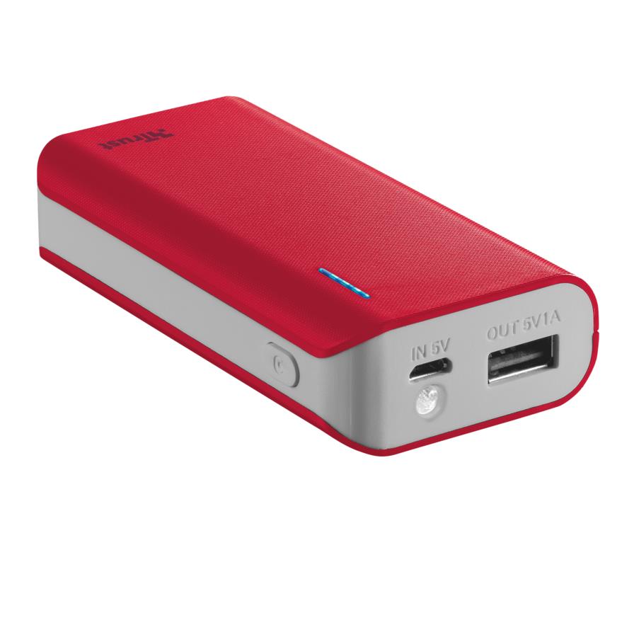 POWER BANK USB 4400MAH PORTAB./RED PRIMO 21226 TRUST