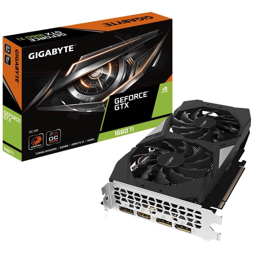 Graphics Card|GIGABYTE|NVIDIA GeForce GTX 1660 TI|6 GB|192 bit|PCIE 3.0 16x|GDDR6|Memory 12000 MHz|GPU 1800 MHz|Dual Slot Fansink|1xHDMI|3xDisplayPort|GV-N166TOC-6GD1.0A