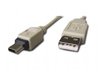 CABLE USB2 AM-MINI 1.8M WHITE/CC-USB2-AM5P-6 GEMBIRD