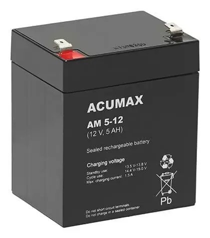 BATTERY 12V 5AH VRLA/AM5-12T2 ACUMAX EMU