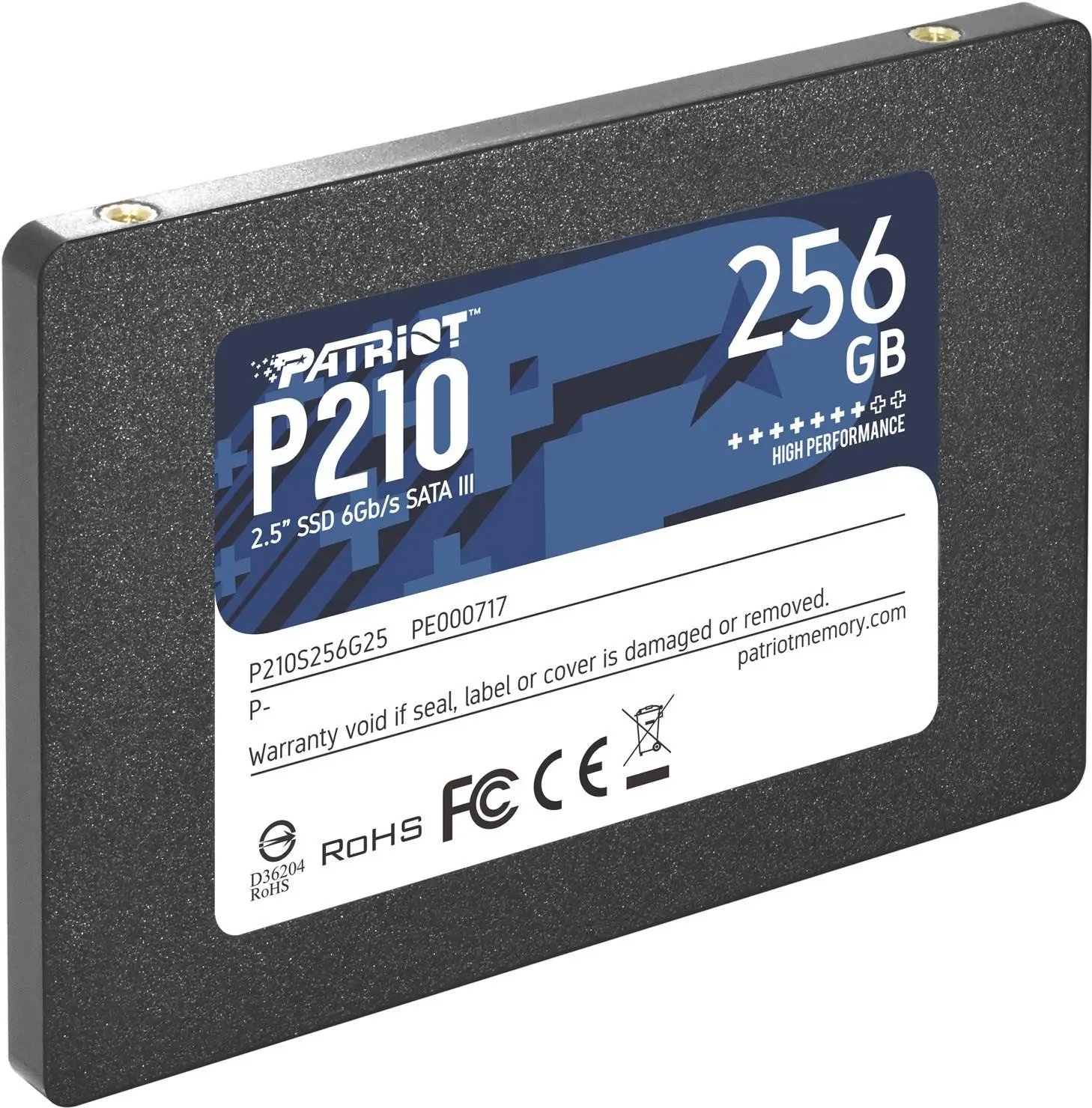 SSD|PATRIOT|P210| 256 GB|Serial ATA III|Write speed