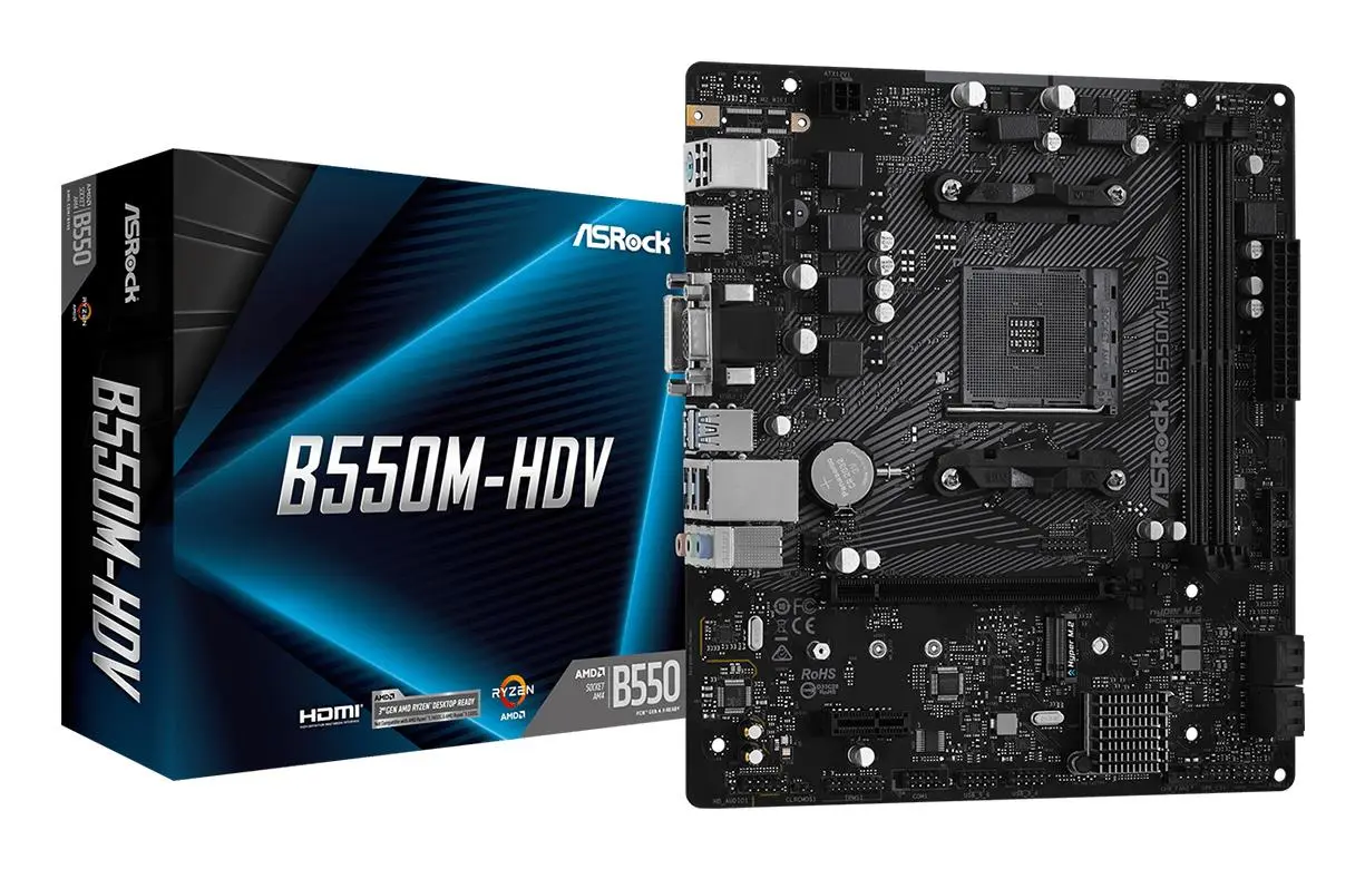 Mainboard|ASROCK|AMD B550|SAM4|MicroATX|1xPCI-Express 3.0 1x|1xM.2|1xPCI-Express