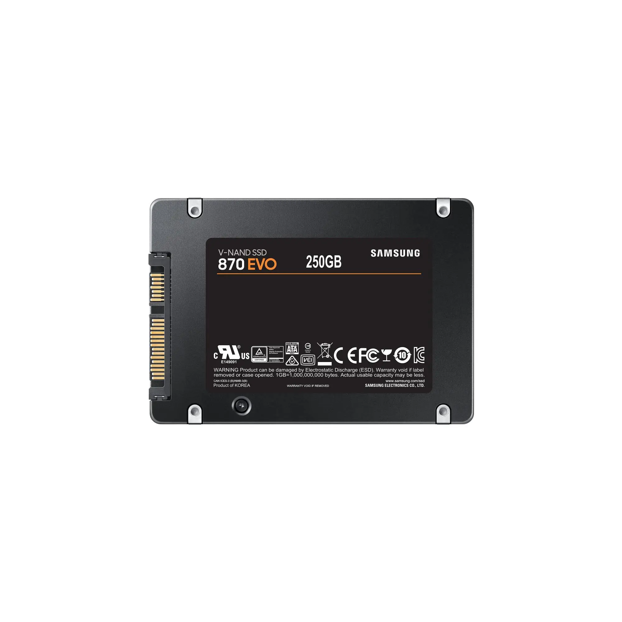 SSD|SAMSUNG|870 EVO|250GB|SATA|MLC|Write speed 530 MBytes/sec|Read speed