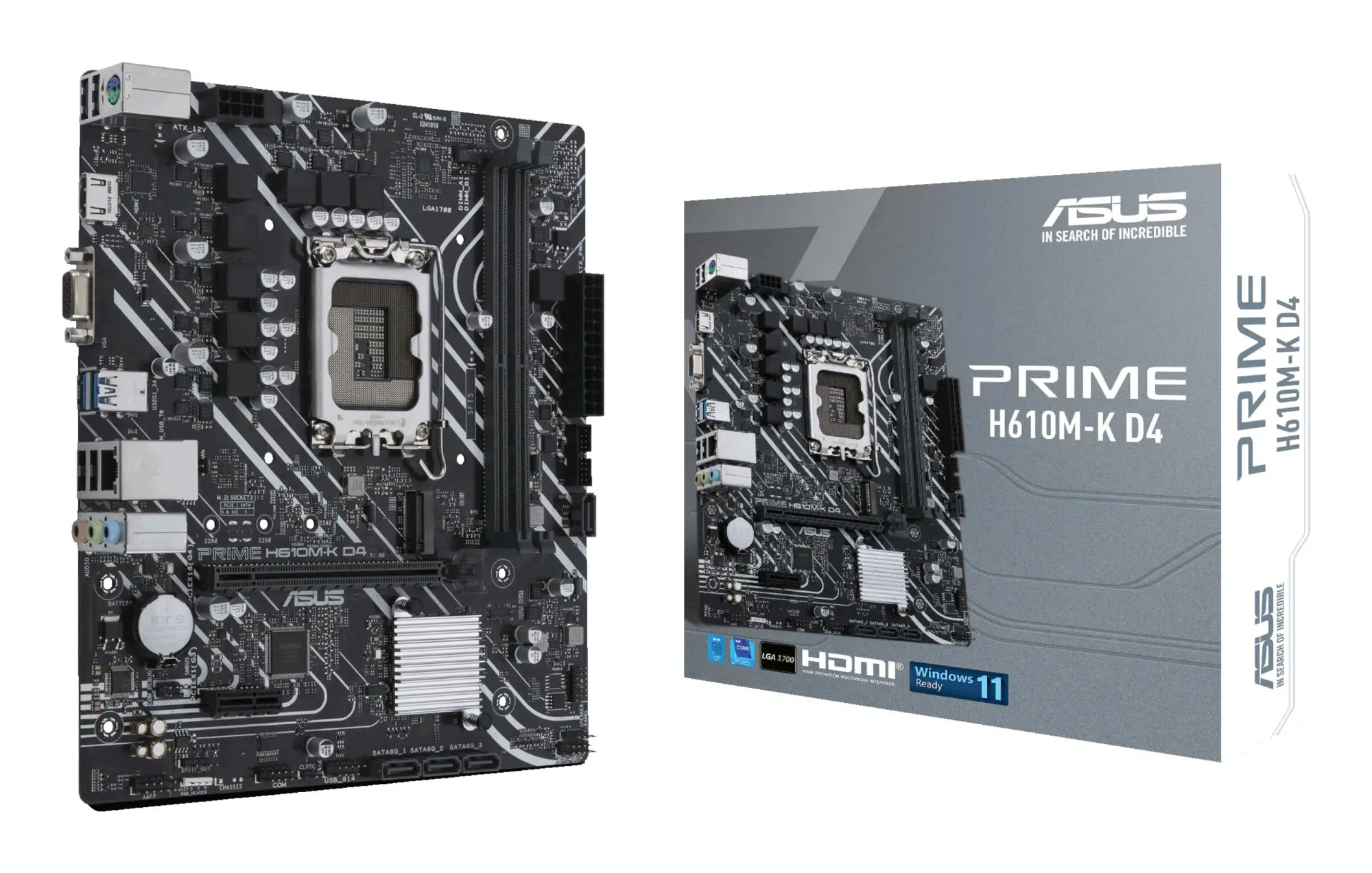 Mainboard|ASUS|Intel H610|LGA1700|MicroATX|Memory DDR4|Memory slots 2|1xPCI-Express 3