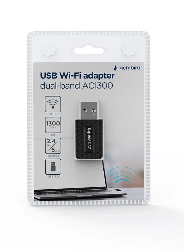 WRL ADAPTER 1300MBPS USB/DUALBAND WNP-UA1300-03 GEMBIRD