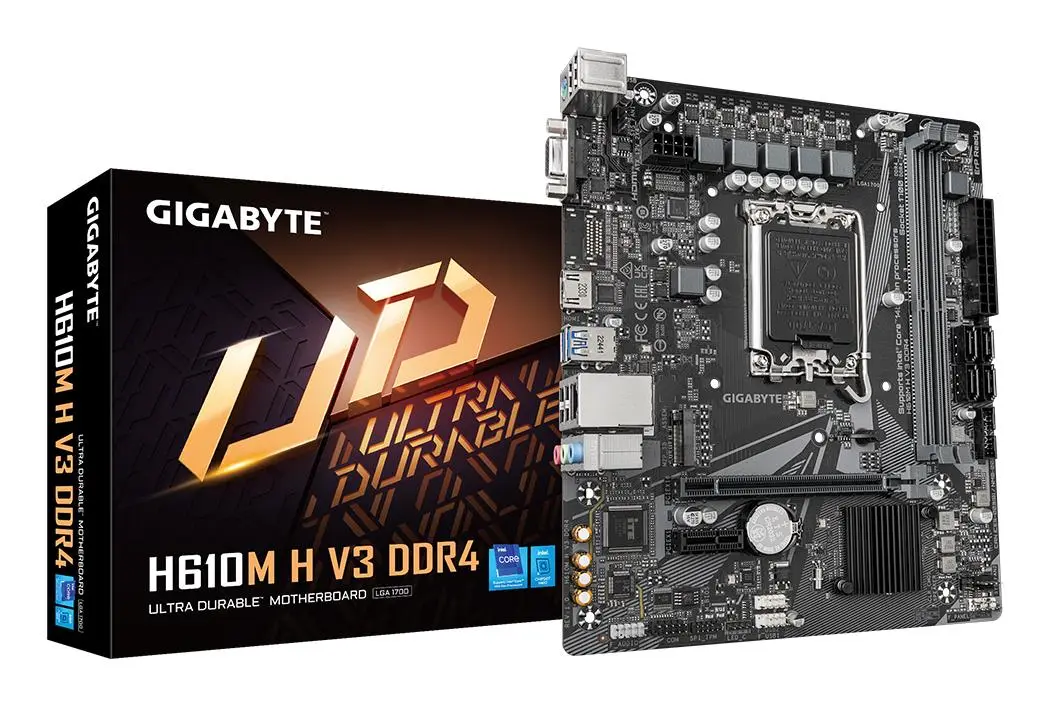 Mainboard|GIGABYTE|Intel H610|LGA1700|Micro-ATX|Memory DDR4|Memory slots 2|1xPCI-Express 3
