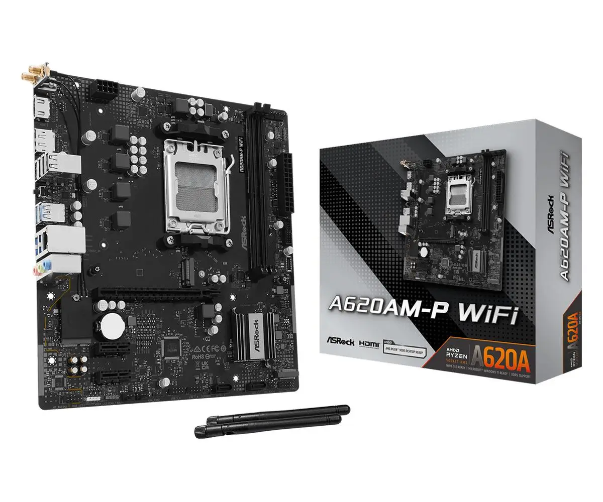 Mainboard|ASROCK|AMD A620A|Socket AM5|micro ATX|RAM DDR5-SDRAM|2xSlots|Wi-Fi Yes|Bluetooth