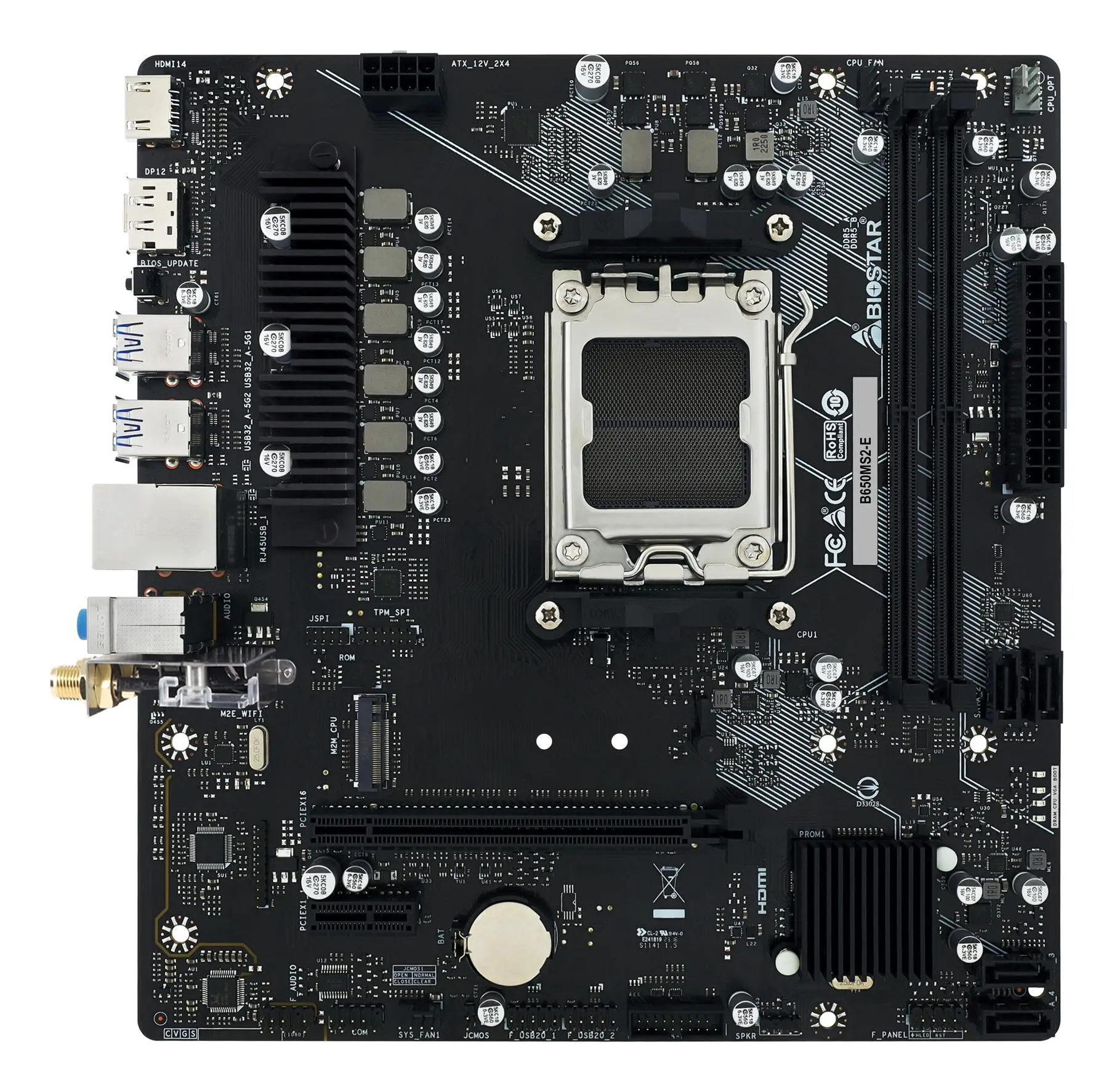 Mainboard|BIOSTAR|AMD B650|Socket AM5|micro ATX|RAM DDR5-SDRAM|2xSlots|1xNumber of
